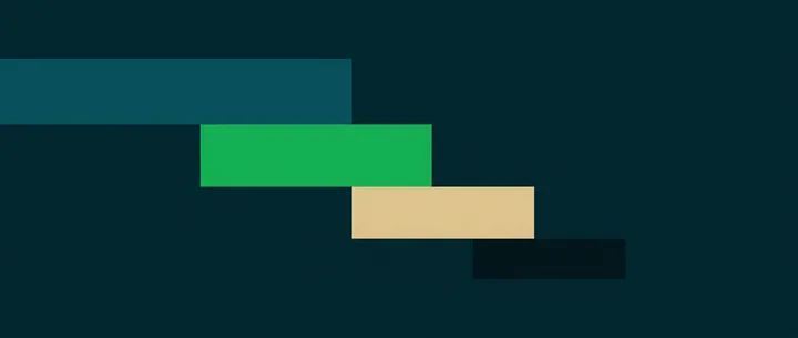 A solid block descending in even, diminishing steps