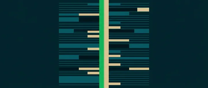 Two columns of rules balancing against a single bright vertical axis
